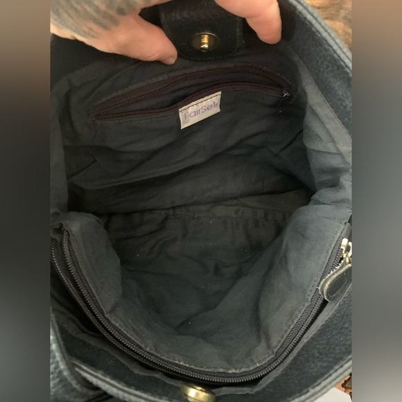 Vintage FairSet Black Pebbled Leather Handbag - Picture 4 of 8